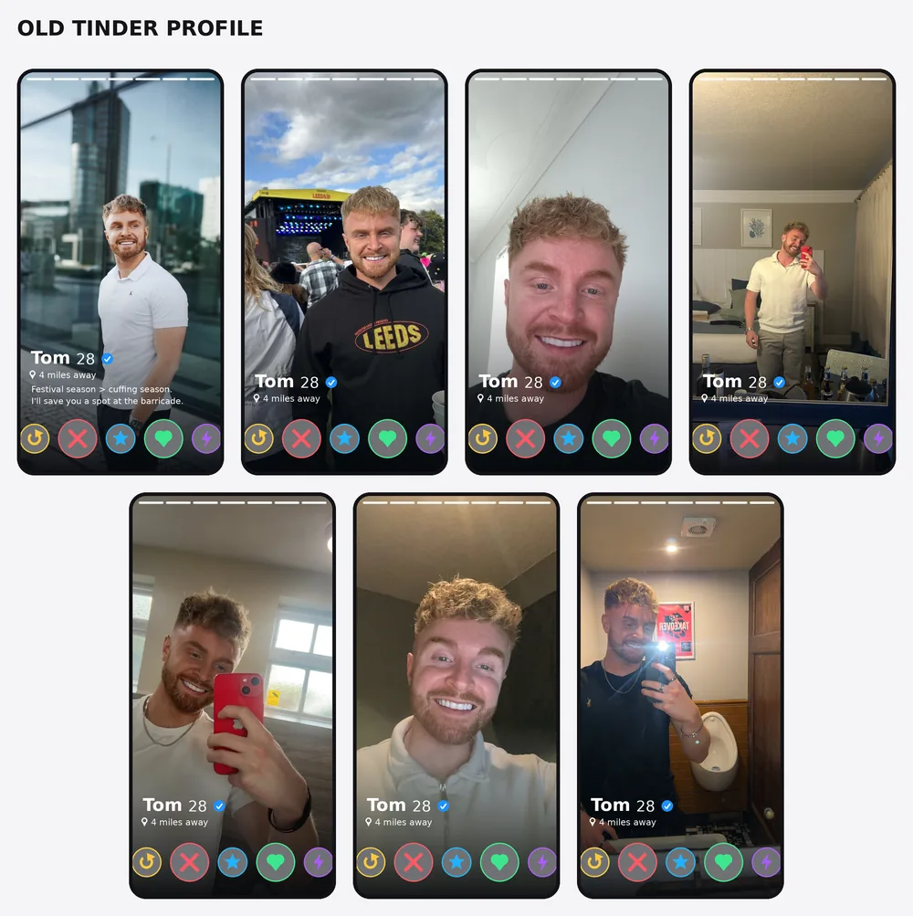 Tom P.'s original dating profile photos